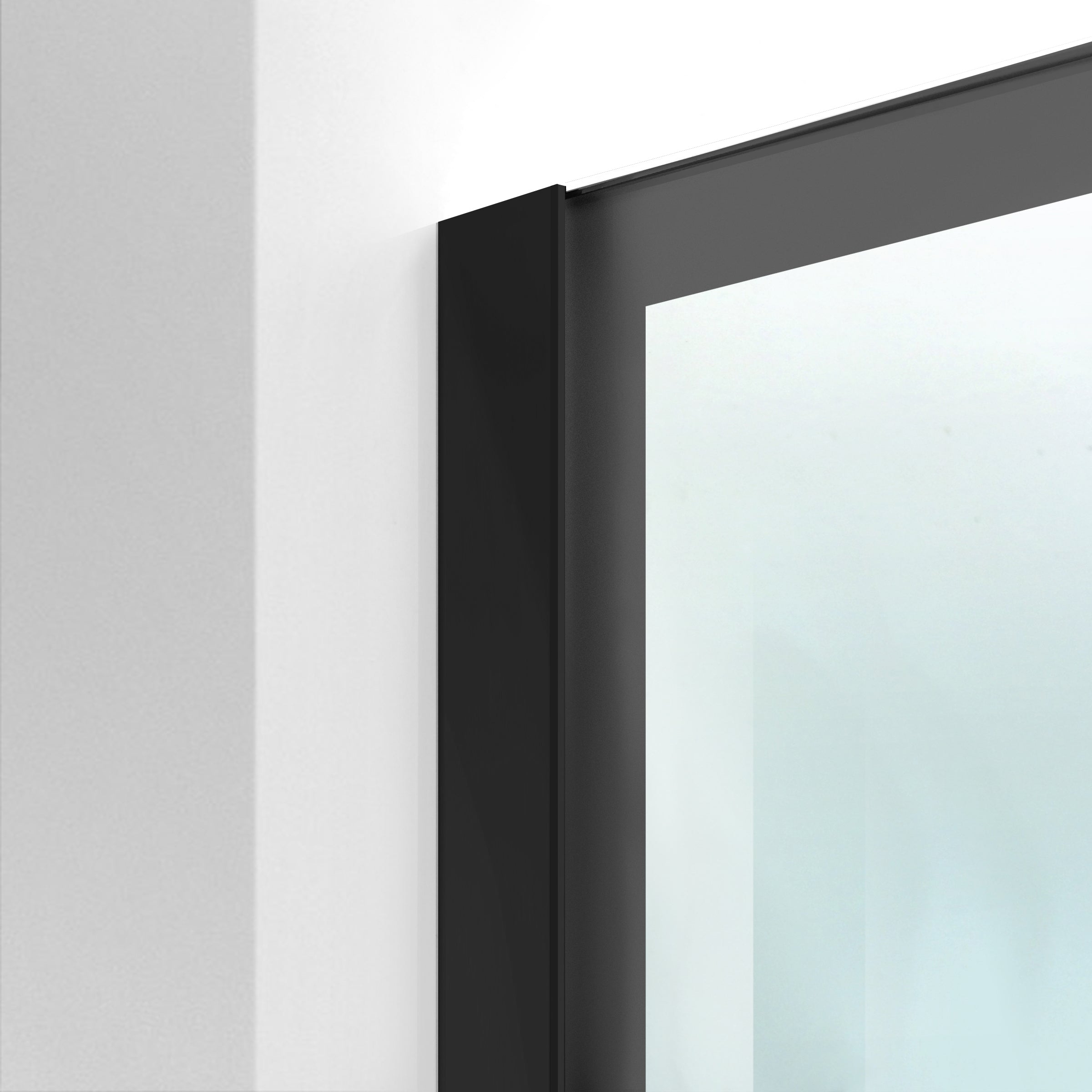 Zuhanyfal Walk-in, fekete zuhanyfal, #Átlátszó #Víztiszta