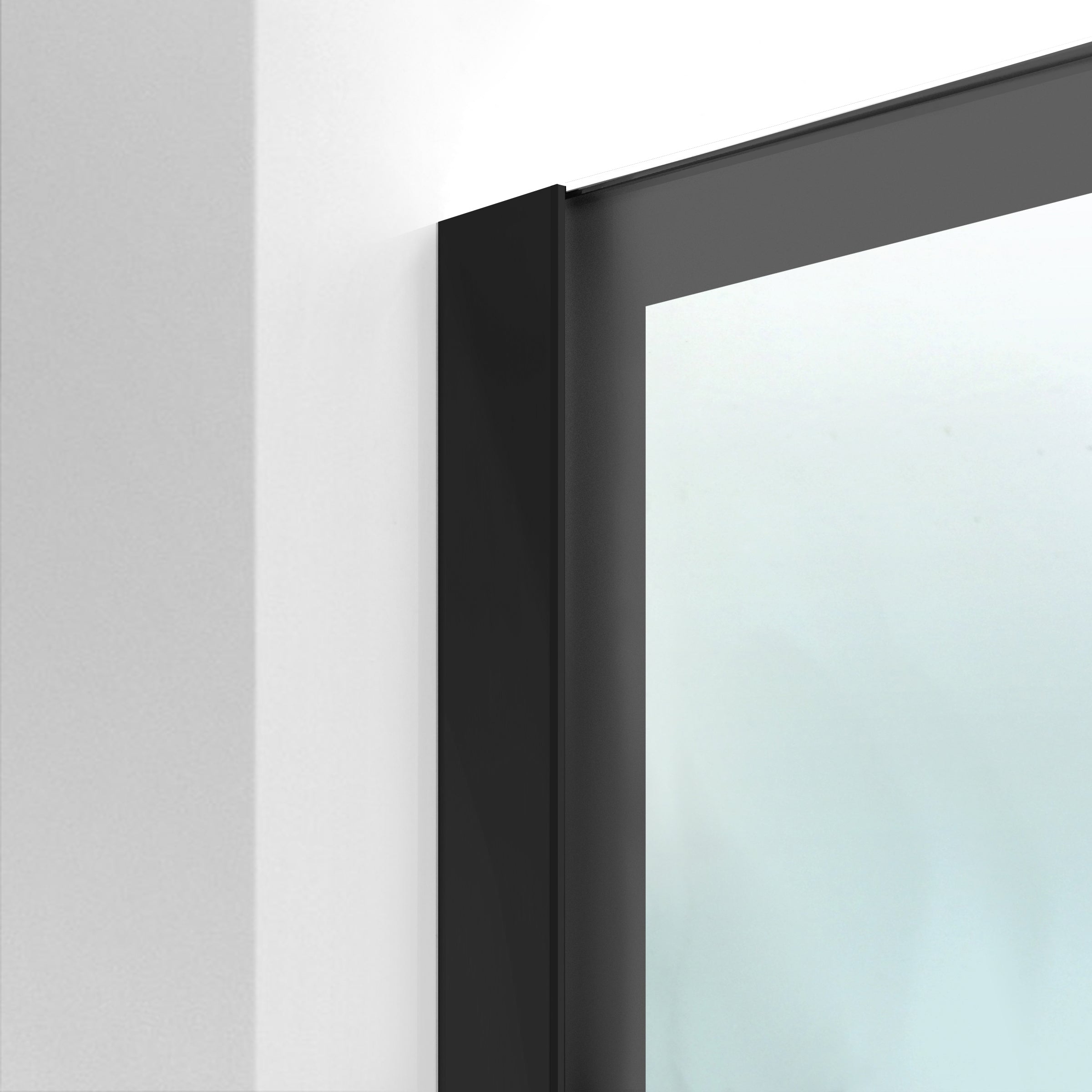 Zuhanyfal Walk-in, fekete zuhanyfal, #Matt #Matt