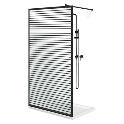 Zuhanyfal Walk-in, fekete zuhanyfal, #Matt #Matt