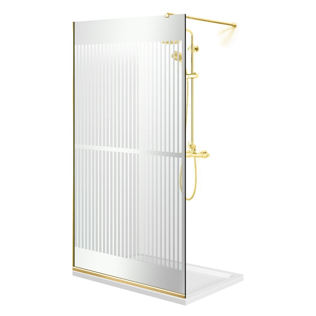 Zuhanyfal Walk-in, zuhanyfal Arany, #Átlátszó #Víztiszta