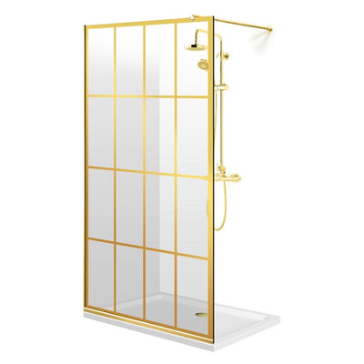 Zuhanyfal Walk-in, zuhanyfal Arany, #Átlátszó #Víztiszta