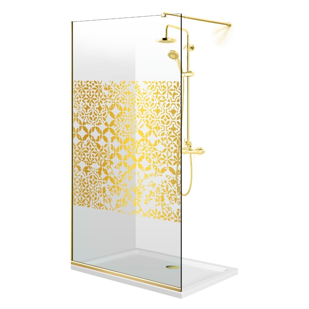 Zuhanyfal Walk-in, zuhanyfal Arany, #Átlátszó #Víztiszta