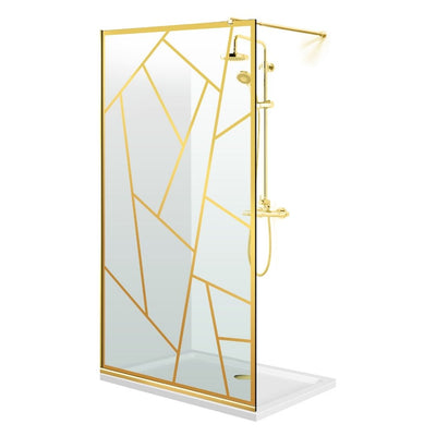 Zuhanyfal Walk-in, zuhanyfal Arany, #Átlátszó #Víztiszta