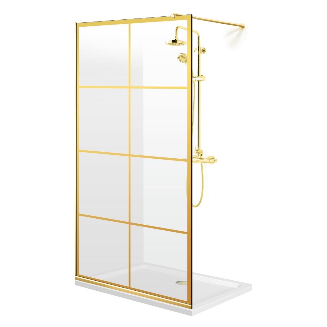 Zuhanyfal Walk-in, zuhanyfal Arany, #Átlátszó #Víztiszta