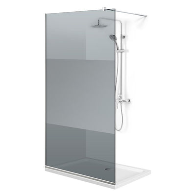 Zuhanyfal Walk-in, Zuhanyfal Rozsdamentes acél, #Szürke #Szürke