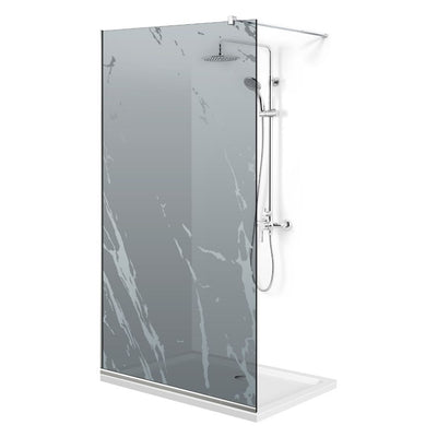 Paravan dus Walk-in, Perete dus  Inox, #Gri #Szürke