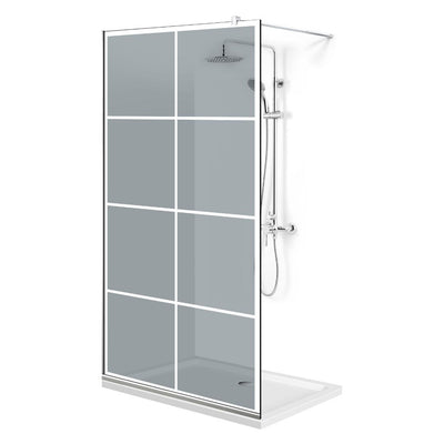 Zuhanyfal Walk-in, Zuhanyfal Rozsdamentes acél, #Szürke #Szürke