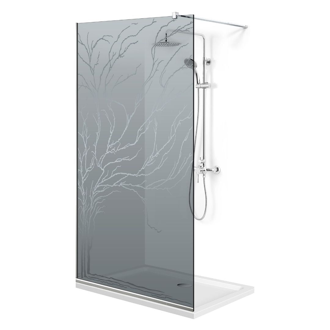 Paravan dus Walk-in, Perete dus  Inox, #Gri #Szürke