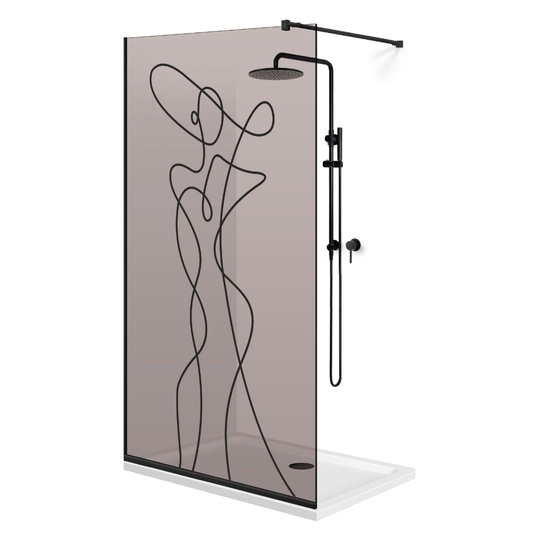 Zuhanyfal Walk-in, fekete zuhanyfal, #Bronz #Bronz