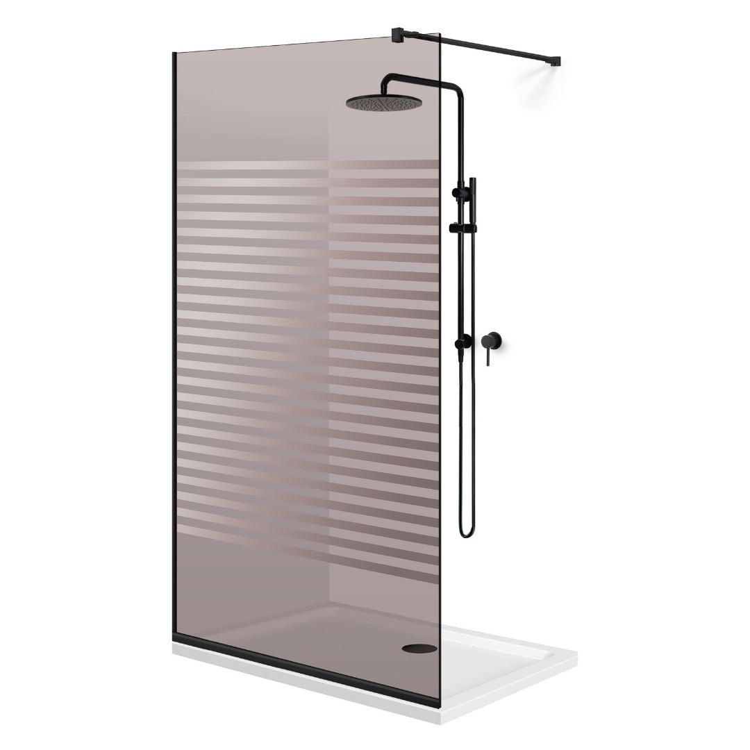 Zuhanyfal Walk-in, fekete zuhanyfal, #Bronz #Bronz