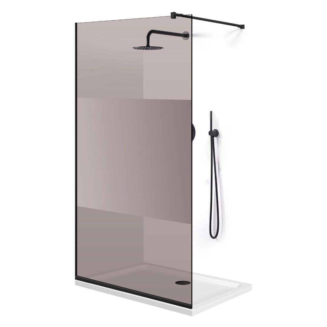Zuhanyfal Walk-in, fekete zuhanyfal, #Bronz #Bronz