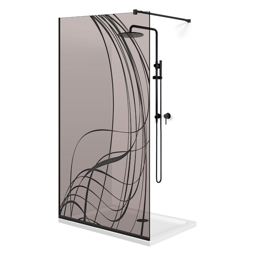 Zuhanyfal Walk-in, fekete zuhanyfal, #Bronz #Bronz