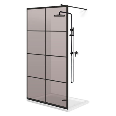 Zuhanyfal Walk-in, fekete zuhanyfal, #Bronz #Bronz