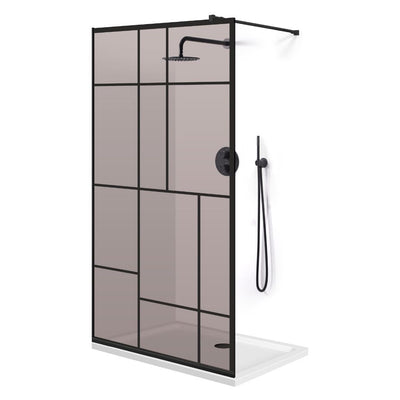 Zuhanyfal Walk-in, fekete zuhanyfal, #Bronz #Bronz