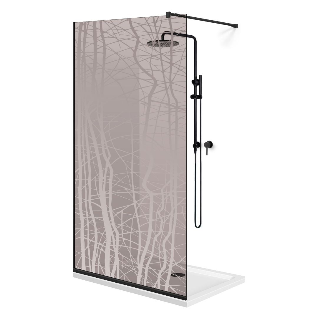 Zuhanyfal Walk-in, fekete zuhanyfal, #Bronz #Bronz