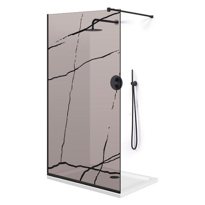 Zuhanyfal Walk-in, fekete zuhanyfal, #Bronz #Bronz