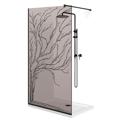 Zuhanyfal Walk-in, fekete zuhanyfal, #Bronz #Bronz