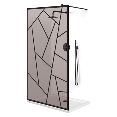 Paravan dus Walk-in, Perete dus  Negru, #Bronz #Bronz