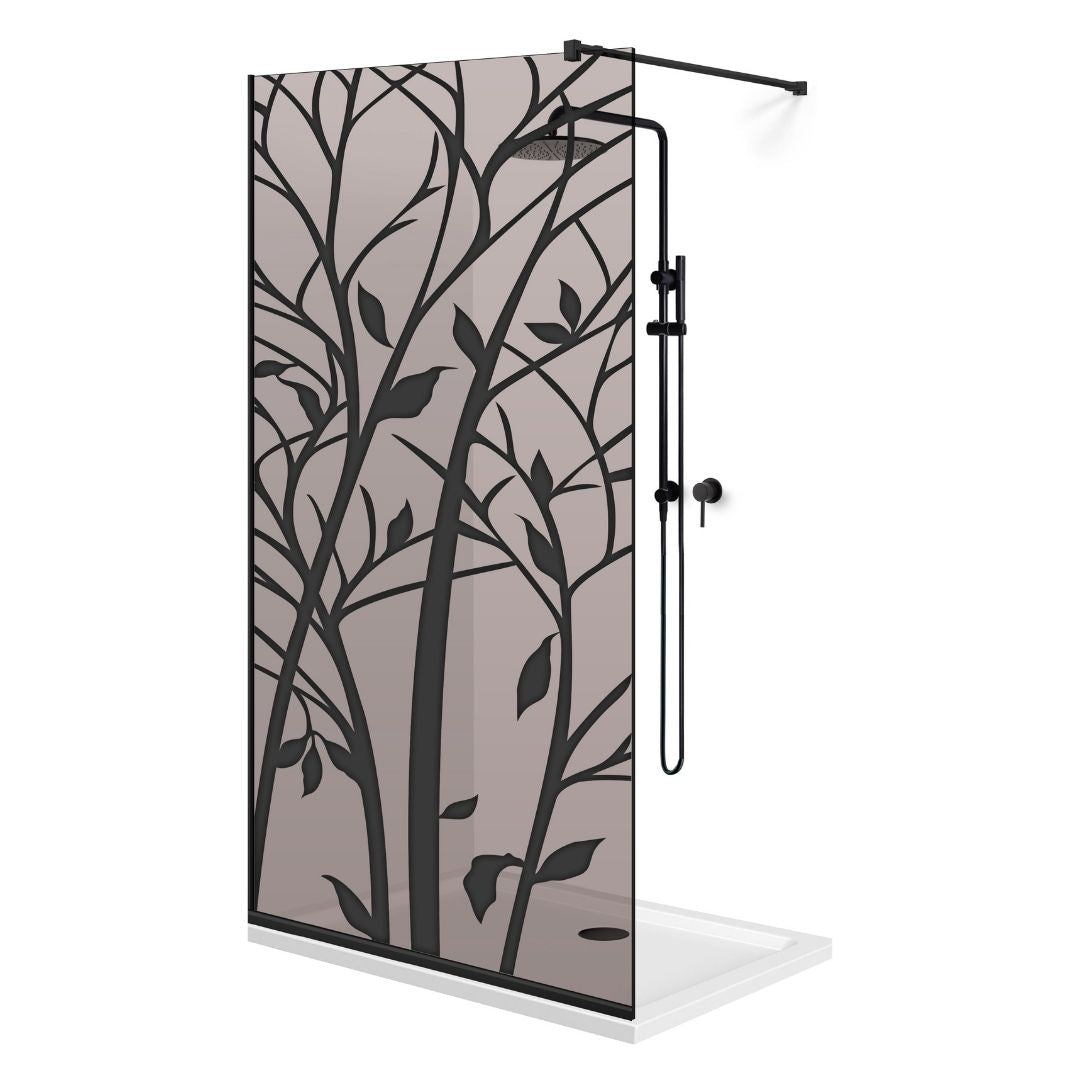 Zuhanyfal Walk-in, fekete zuhanyfal, #Bronz #Bronz