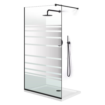 Zuhanyfal Walk-in, fekete zuhanyfal, #Átlátszó #Víztiszta