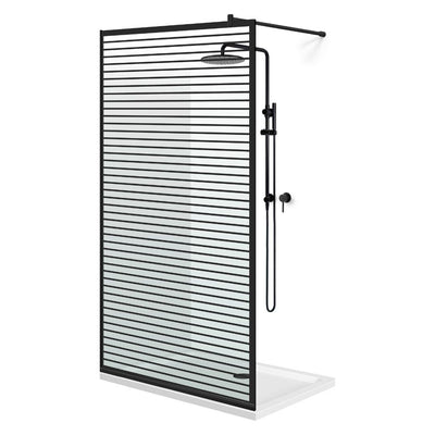 Zuhanyfal Walk-in, fekete zuhanyfal, #Átlátszó #Víztiszta