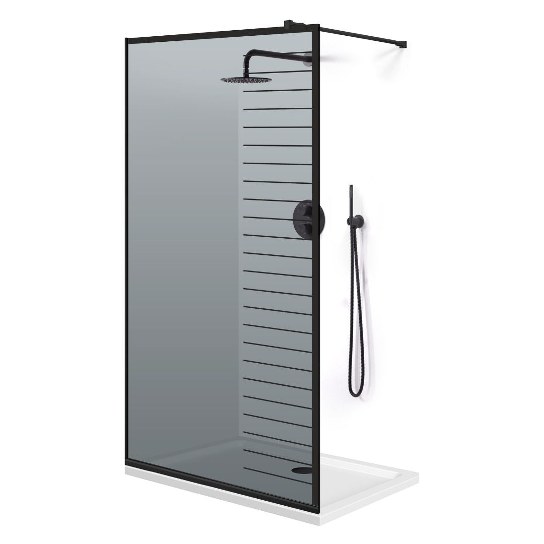 Zuhanyfal Walk-in, fekete zuhanyfal, #Szürke #Szürke