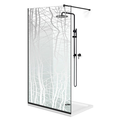 Zuhanyfal Walk-in, fekete zuhanyfal, #Átlátszó #Víztiszta