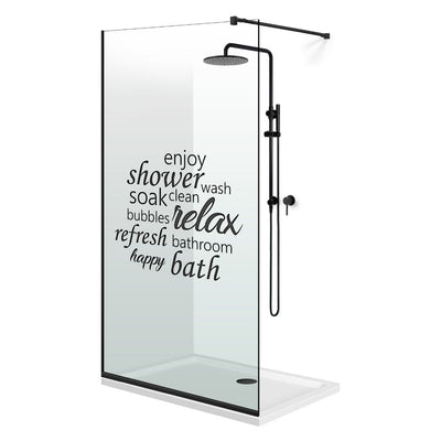 Zuhanyfal Walk-in, fekete zuhanyfal, #Átlátszó #Víztiszta