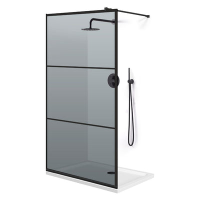 Zuhanyfal Walk-in, fekete zuhanyfal, #Szürke #Szürke