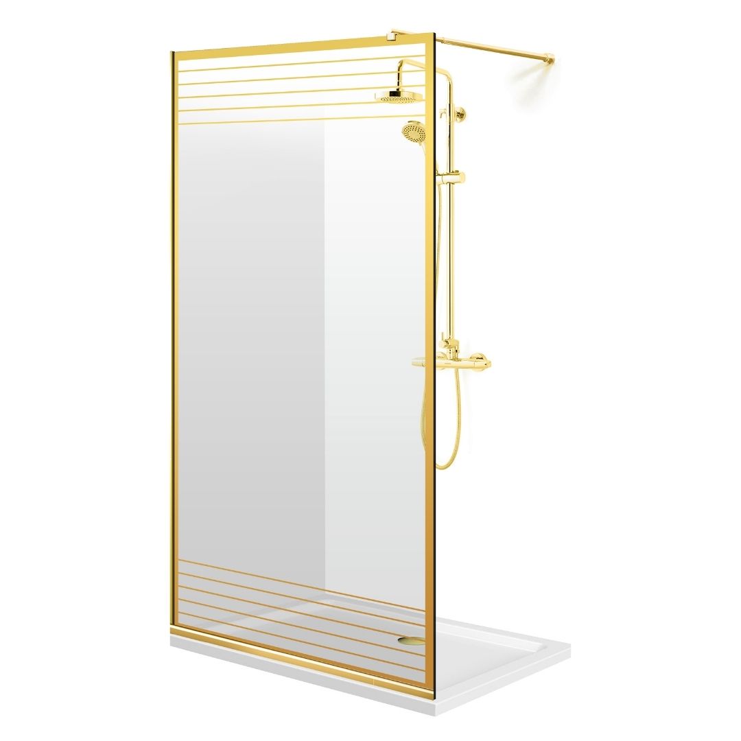 Zuhanyfal Walk-in, fekete zuhanyfal, #Átlátszó #Víztiszta