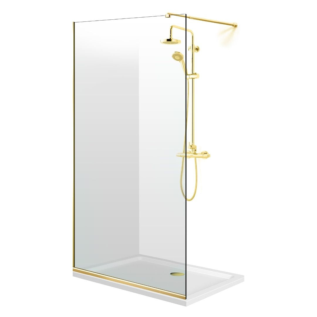 Zuhanyfal Walk-in, fekete zuhanyfal, #Átlátszó #Víztiszta