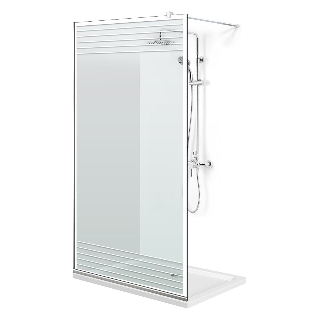 Zuhanyfal Walk-in, fekete zuhanyfal, #Átlátszó #Víztiszta