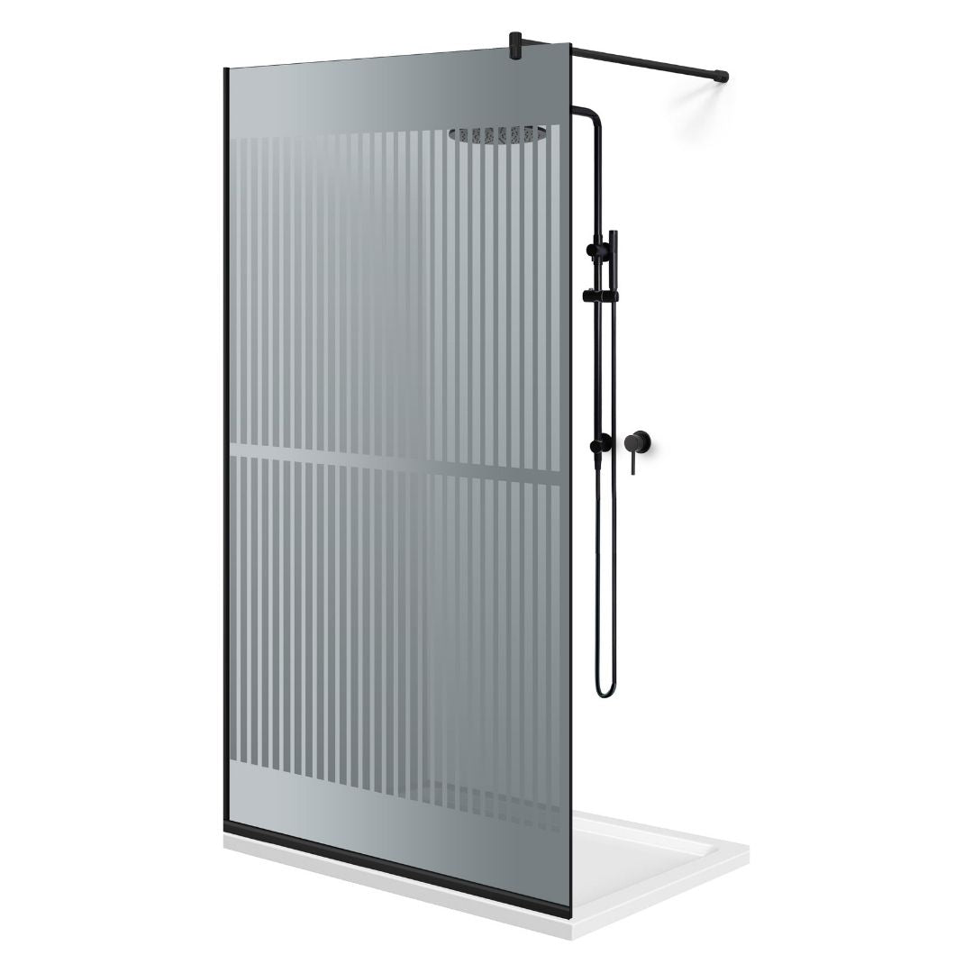 Zuhanyfal Walk-in, fekete zuhanyfal, #Szürke #Szürke
