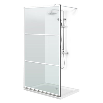 Zuhanyfal Walk-in, fekete zuhanyfal, #Átlátszó #Víztiszta