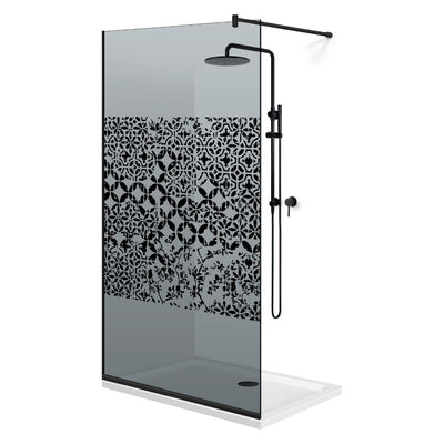 Zuhanyfal Walk-in, fekete zuhanyfal, #Szürke #Szürke
