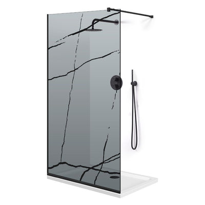 Zuhanyfal Walk-in, fekete zuhanyfal, #Szürke #Szürke