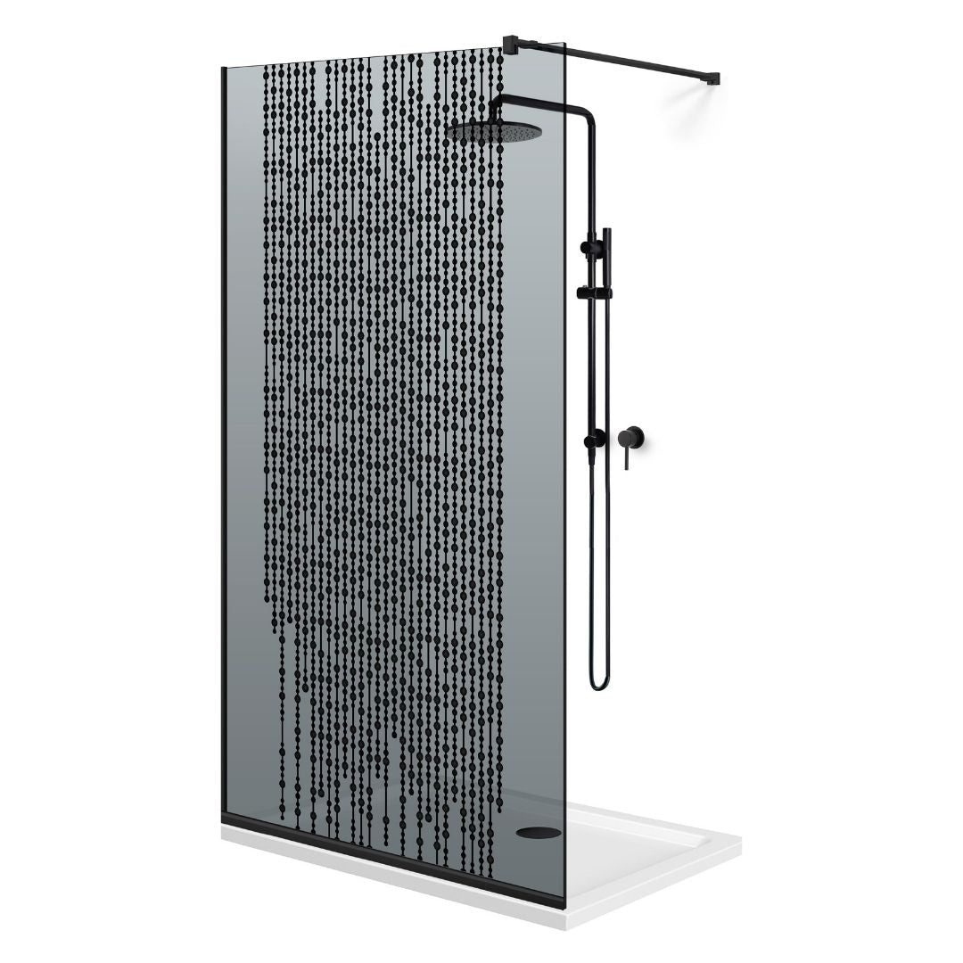 Zuhanyfal Walk-in, fekete zuhanyfal, #Szürke #Szürke