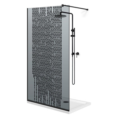 Zuhanyfal Walk-in, fekete zuhanyfal, #Szürke #Szürke