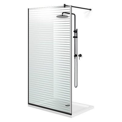 Zuhanyfal Walk-in, fekete zuhanyfal, #Átlátszó #Víztiszta