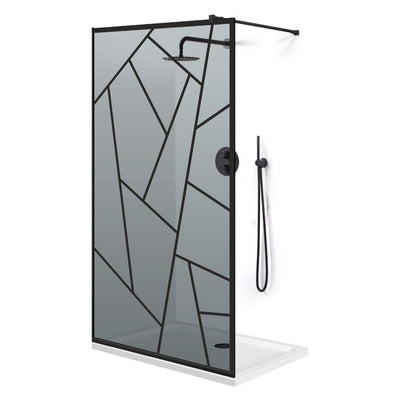 Paravan dus Walk-in, Perete dus  Negru, #Gri #Szürke