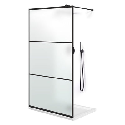 Zuhanyfal Walk-in, fekete zuhanyfal, #Matt #Matt