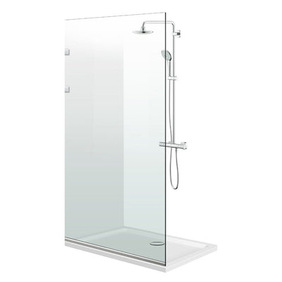 Aqua Elegance ® INOX walk-in zuhanyfal, teljes rozsdamentes acél szerelvények, átlátszó, biztonsági üveg