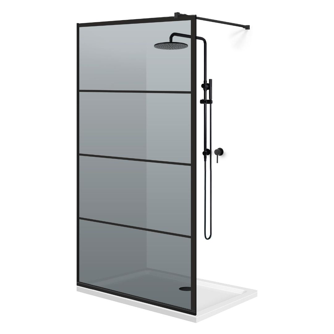 Zuhanyfal Walk-in, fekete zuhanyfal, #Szürke #Szürke
