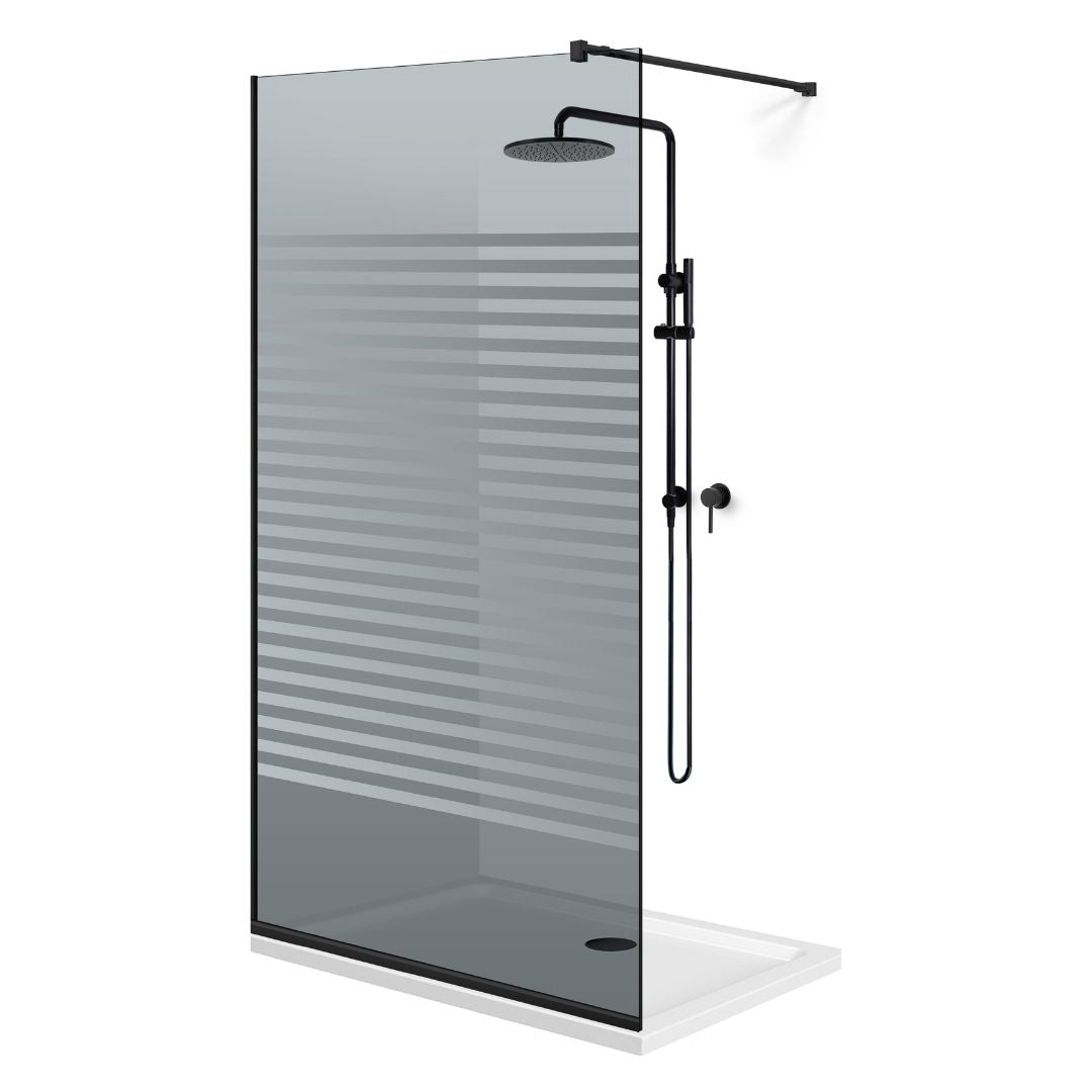 Zuhanyfal Walk-in, fekete zuhanyfal, #Szürke #Szürke