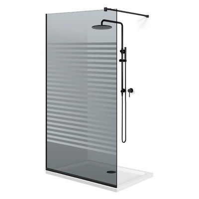 Zuhanyfal Walk-in, fekete zuhanyfal, #Szürke #Szürke