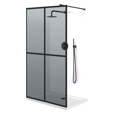 Zuhanyfal Walk-in, fekete zuhanyfal, #Szürke #Szürke