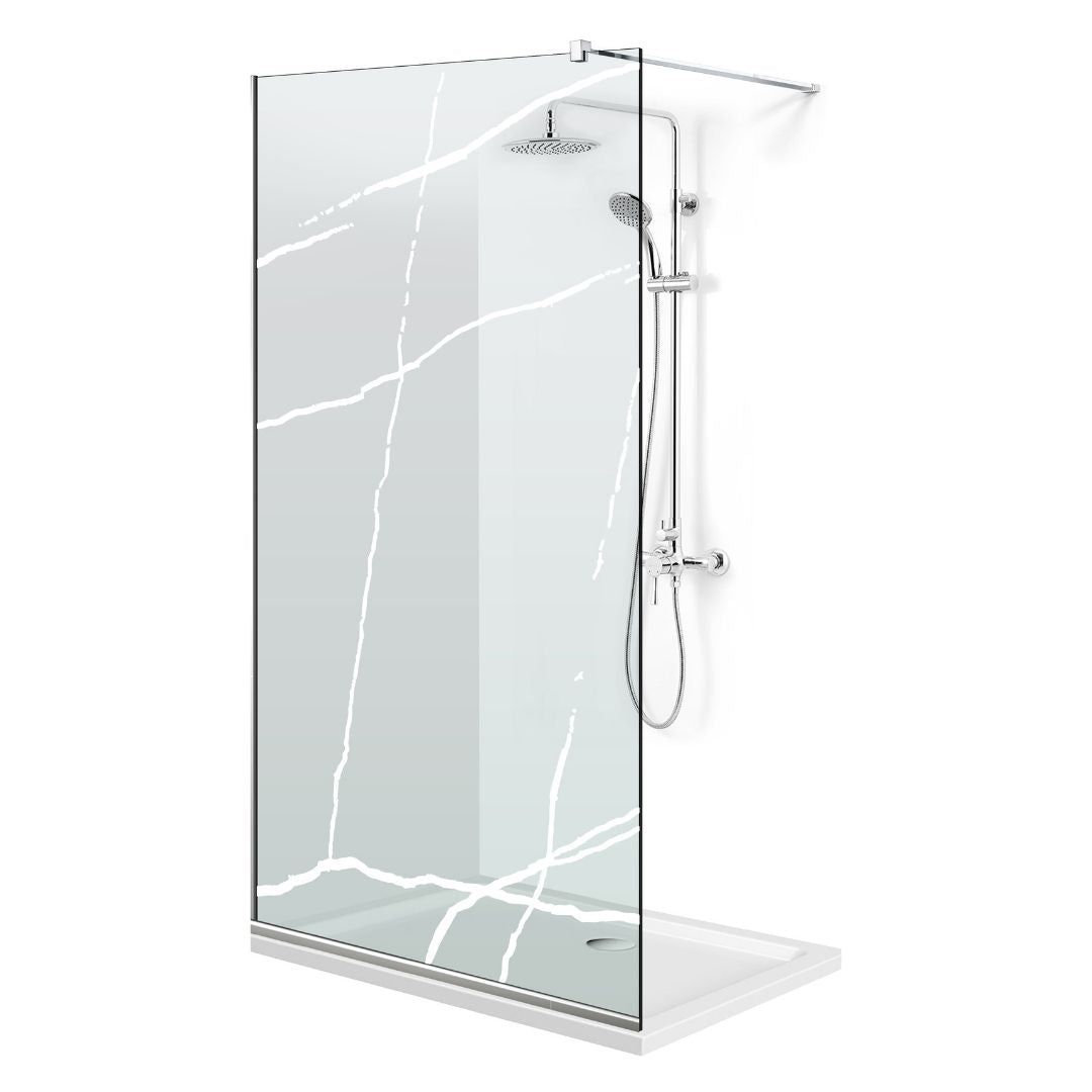 Zuhanyfal Walk-in, fekete zuhanyfal, #Átlátszó #Víztiszta