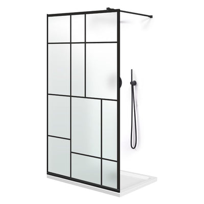 Zuhanyfal Walk-in, fekete zuhanyfal, #Matt #Matt