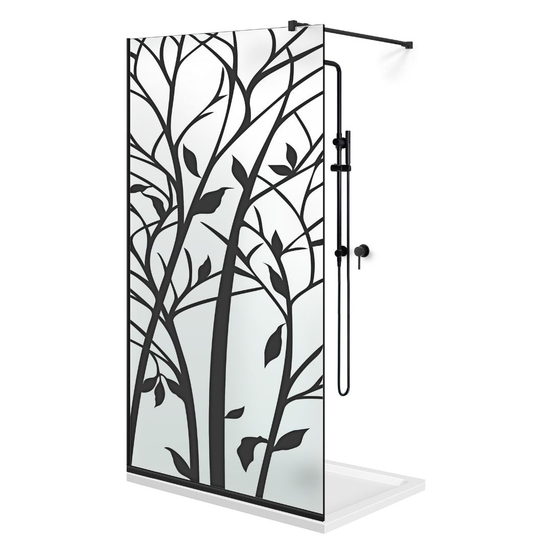 Zuhanyfal Walk-in, fekete zuhanyfal, #Matt #Matt