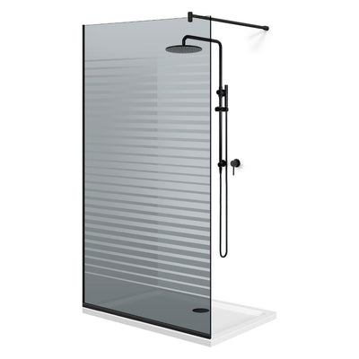 Zuhanyfal Walk-in, fekete zuhanyfal, #Szürke #Szürke